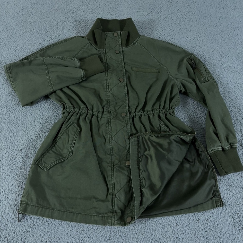 GAP Jacket Womens XS Olive Full Zip Cotton Lined Army Military Utility Canvas
